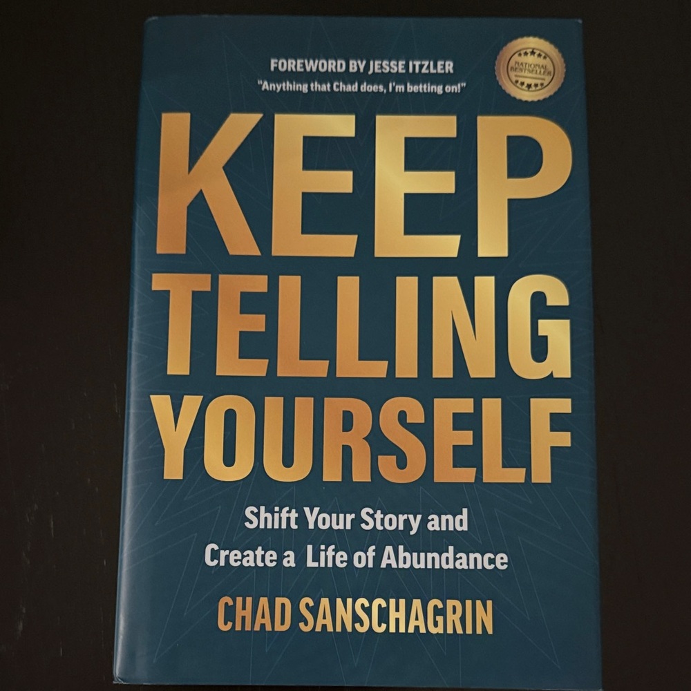 Indigo Blue and Gold 'Keep Telling Yourself' Hardcover Book